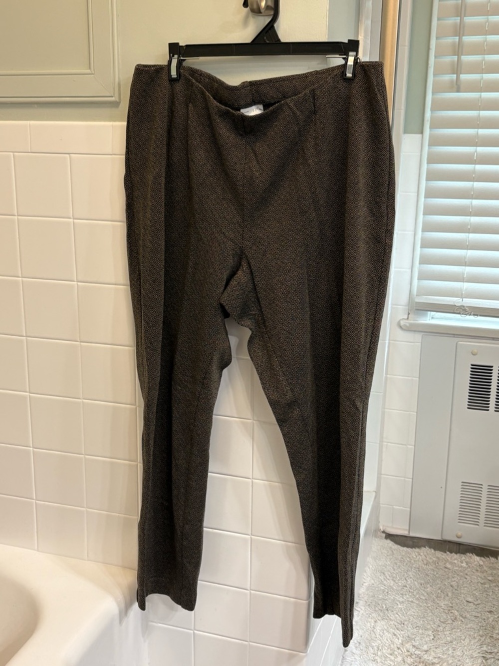 J. Jill Women's Dark Brown petite large Knit Pants slim leg Ponte
